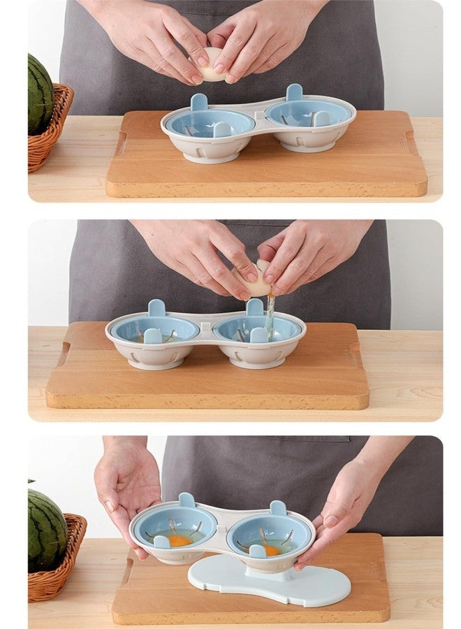 Luvilly Microwave Egg Poacher with Double Bowls - Egg Cooker Microwave with Steaming Basket,Egg Maker Poached Egg Steamer, Easy Disassembly, Double Bowl for Effortless Cooking Kitchen Gadget - Image 5